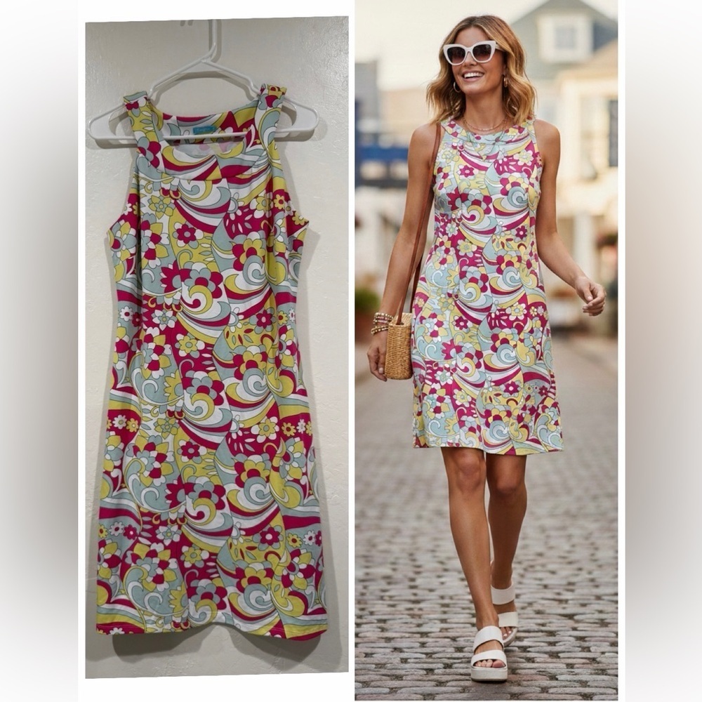 J. McLaughlin Edie Halter Floral Catalina Sleeveless Dress size M